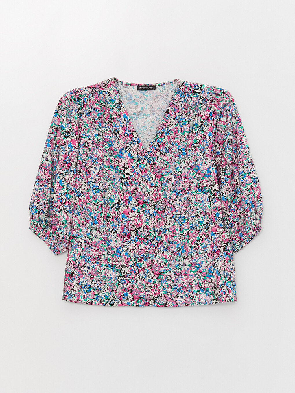 V-Neck Floral Women's Blouse