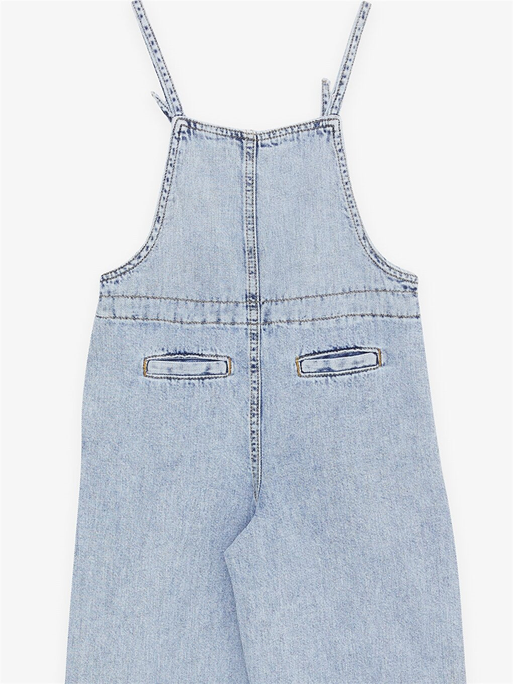 Square Neck Basic Strappy Girls Jean Salopet