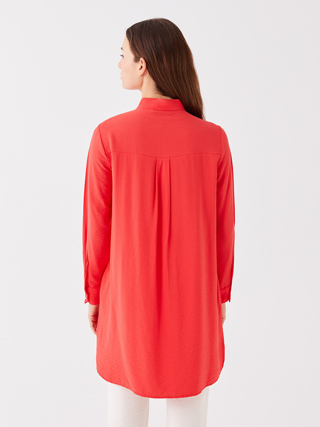 Magnificent Collar Plain Long Sleeve Women's Tunic