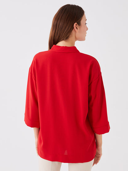 Plain Long Sleeve Oversize Women's Shirt