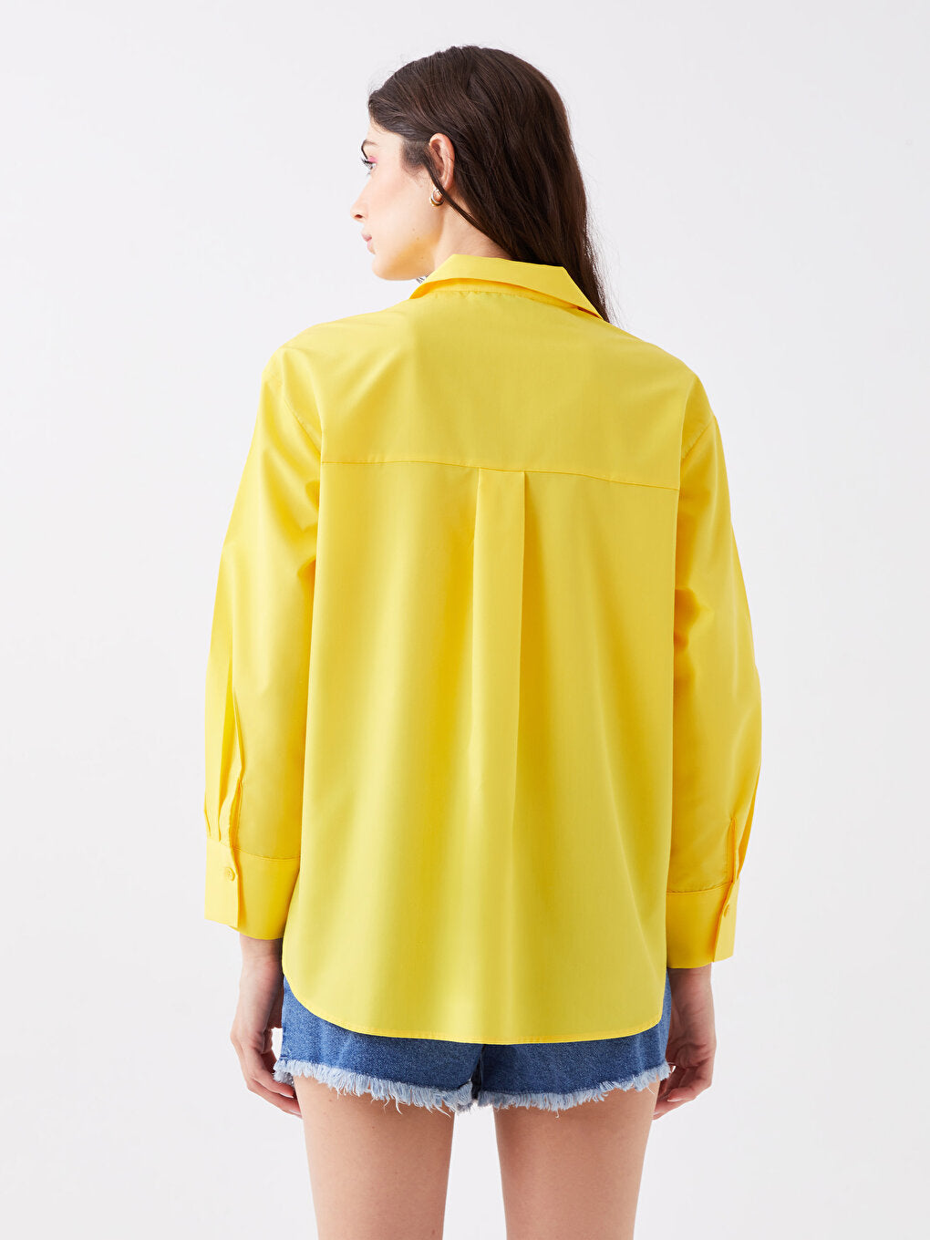 Plain Long Sleeve Oversize Women's Shirt