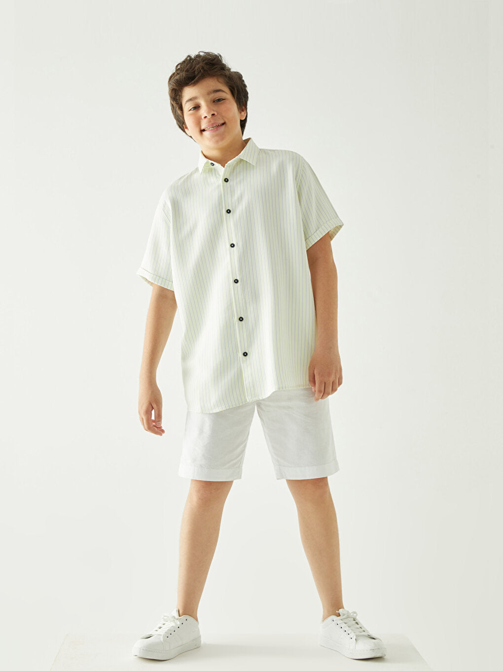 Striped Short Sleeve Boy Shirt