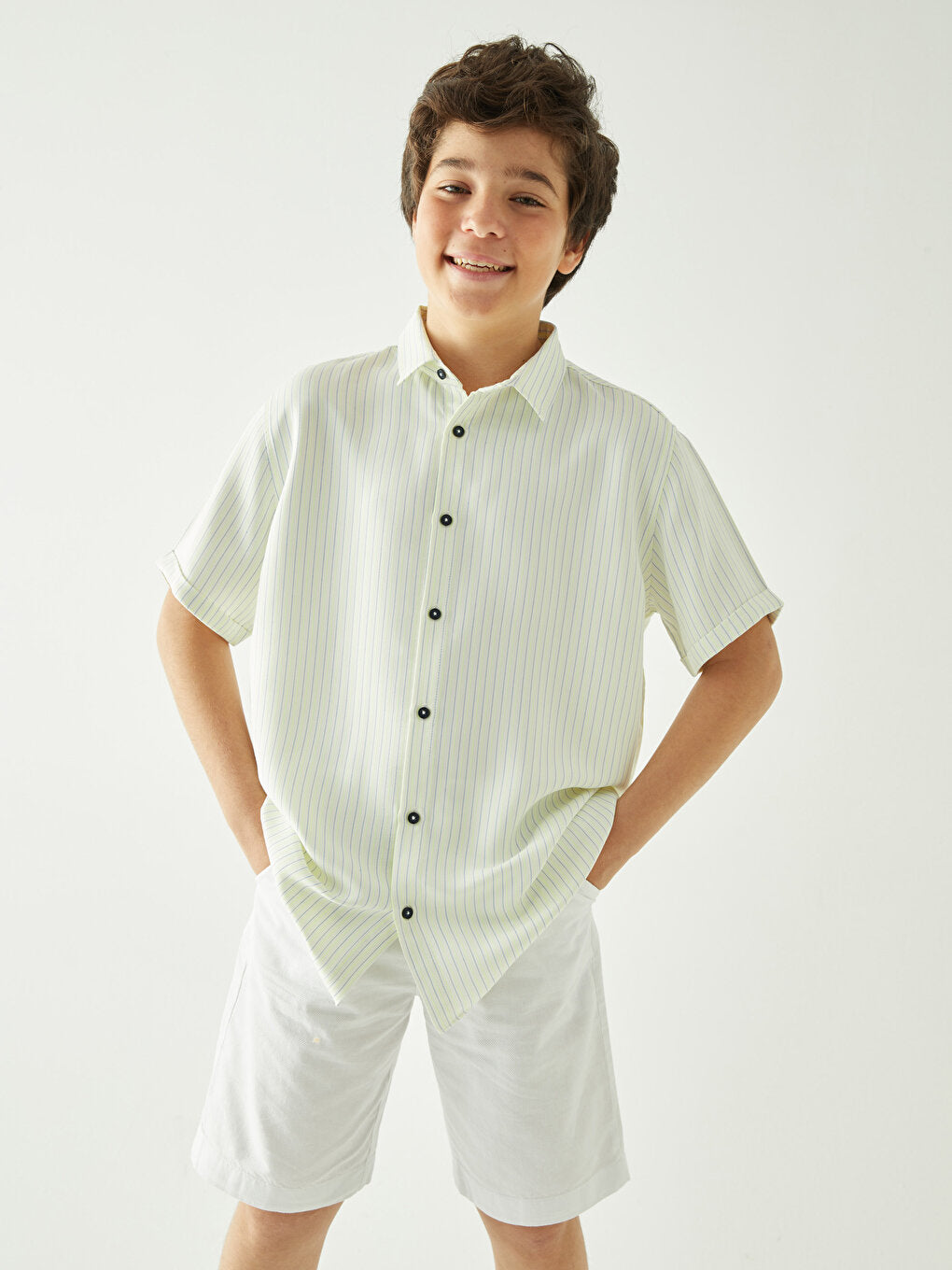 Comfortable Fit Linen Blend Boy's Shorts