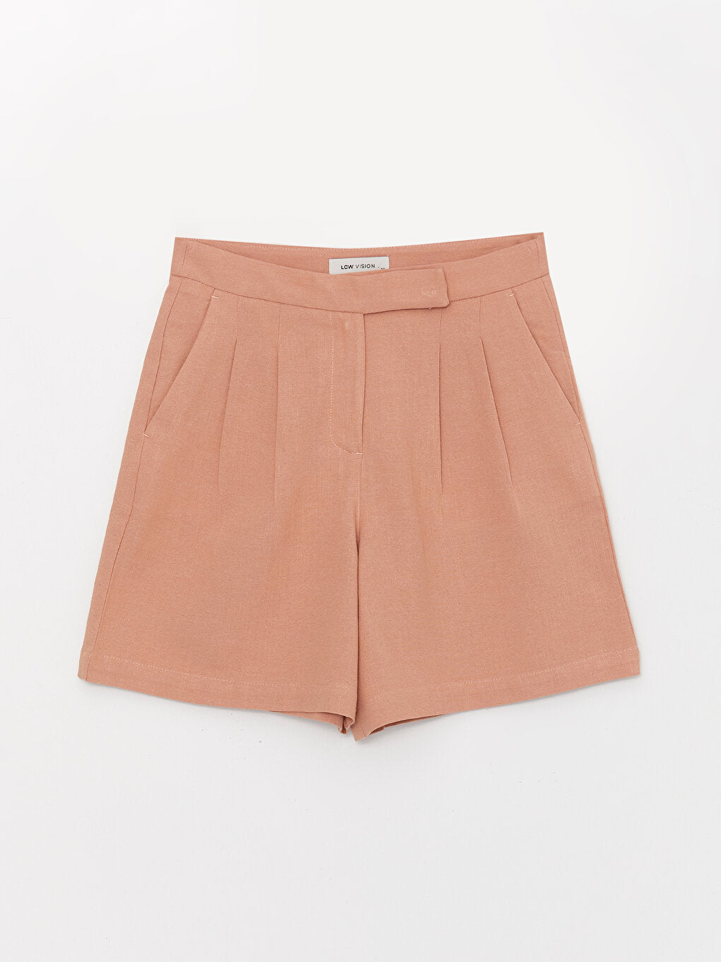 Comfortable Fit Plain Linen Blend Women's Shorts