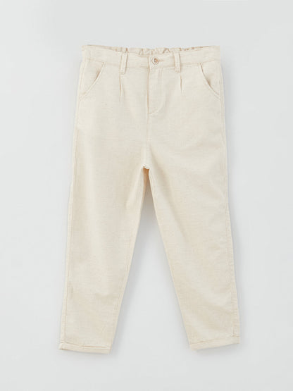 Comfortable Fit Elastic Waist Linen Blend Boy's Trousers