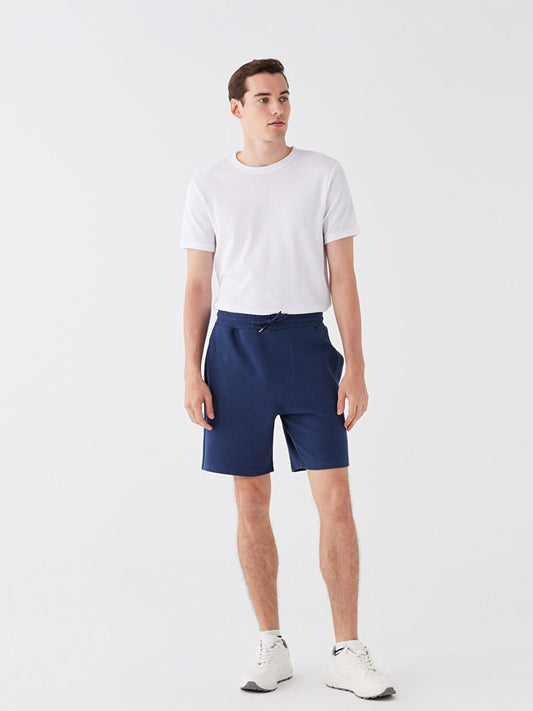 Standard Fit Men's Shorts with Waist Tie Detail