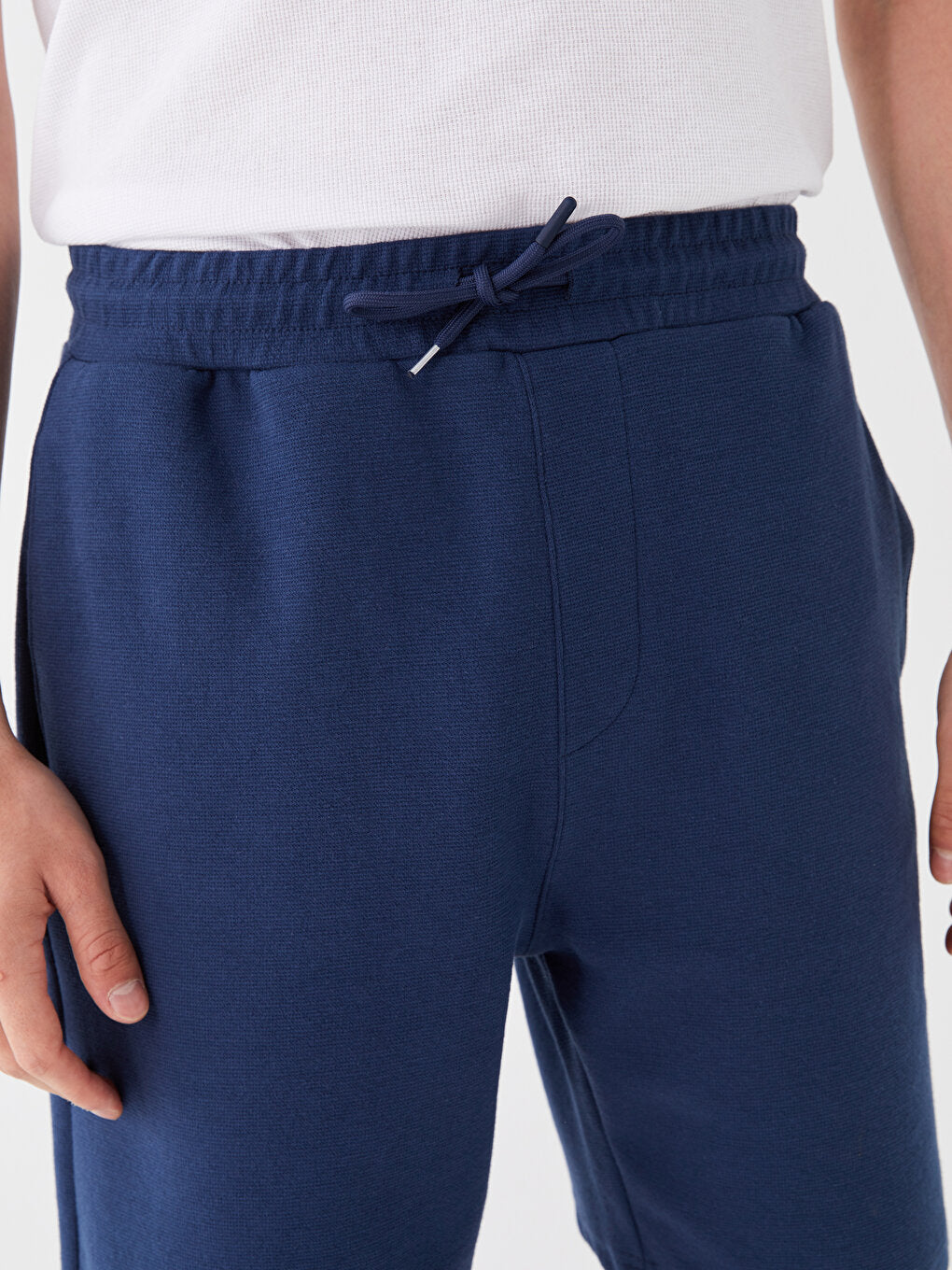 Standard Fit Men's Shorts with Waist Tie Detail