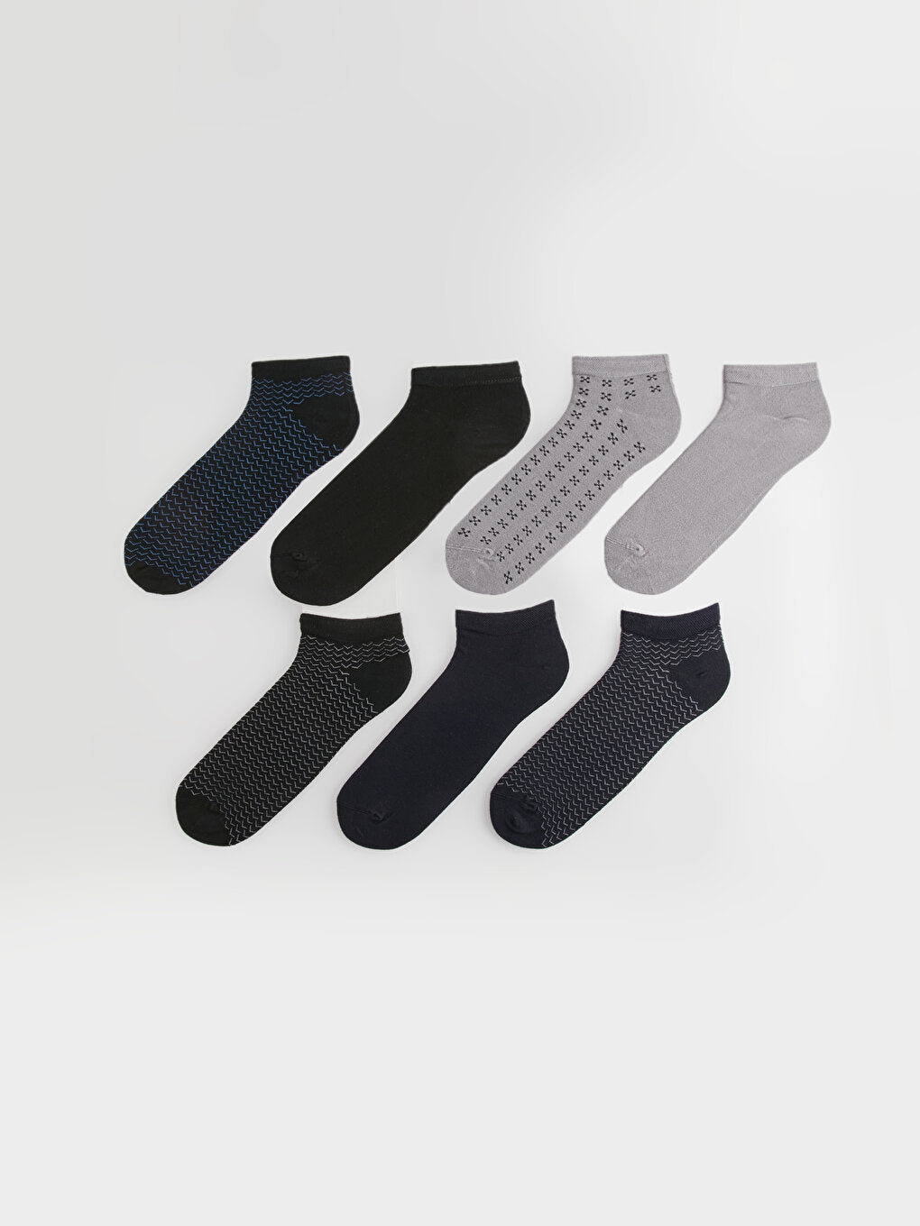 Patterned Men's Bamboo Booties Socks 7-pack