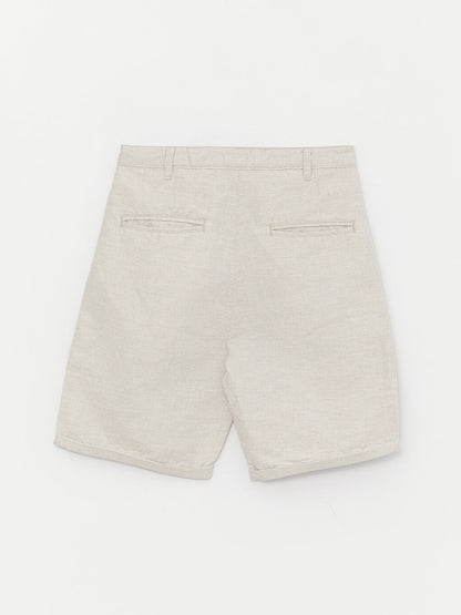 Comfortable Fit Linen Blend Boy's Shorts