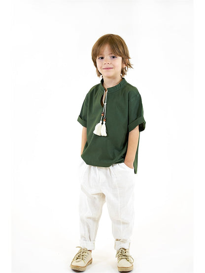 Tie Collar Baby Boy Shirt and Trousers