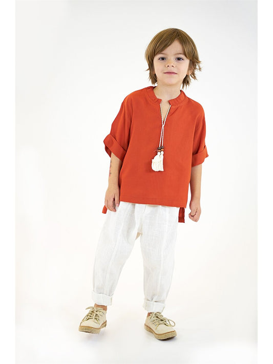 Tie Collar Baby Boy Shirt and Trousers