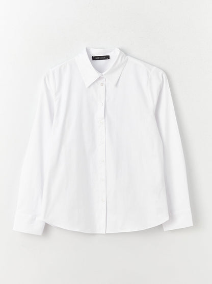 Plain Long Sleeve Poplin Women's Shirt