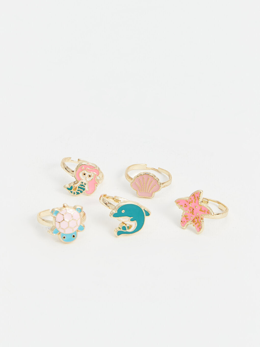 Girl's Patterned Ring Set of 5