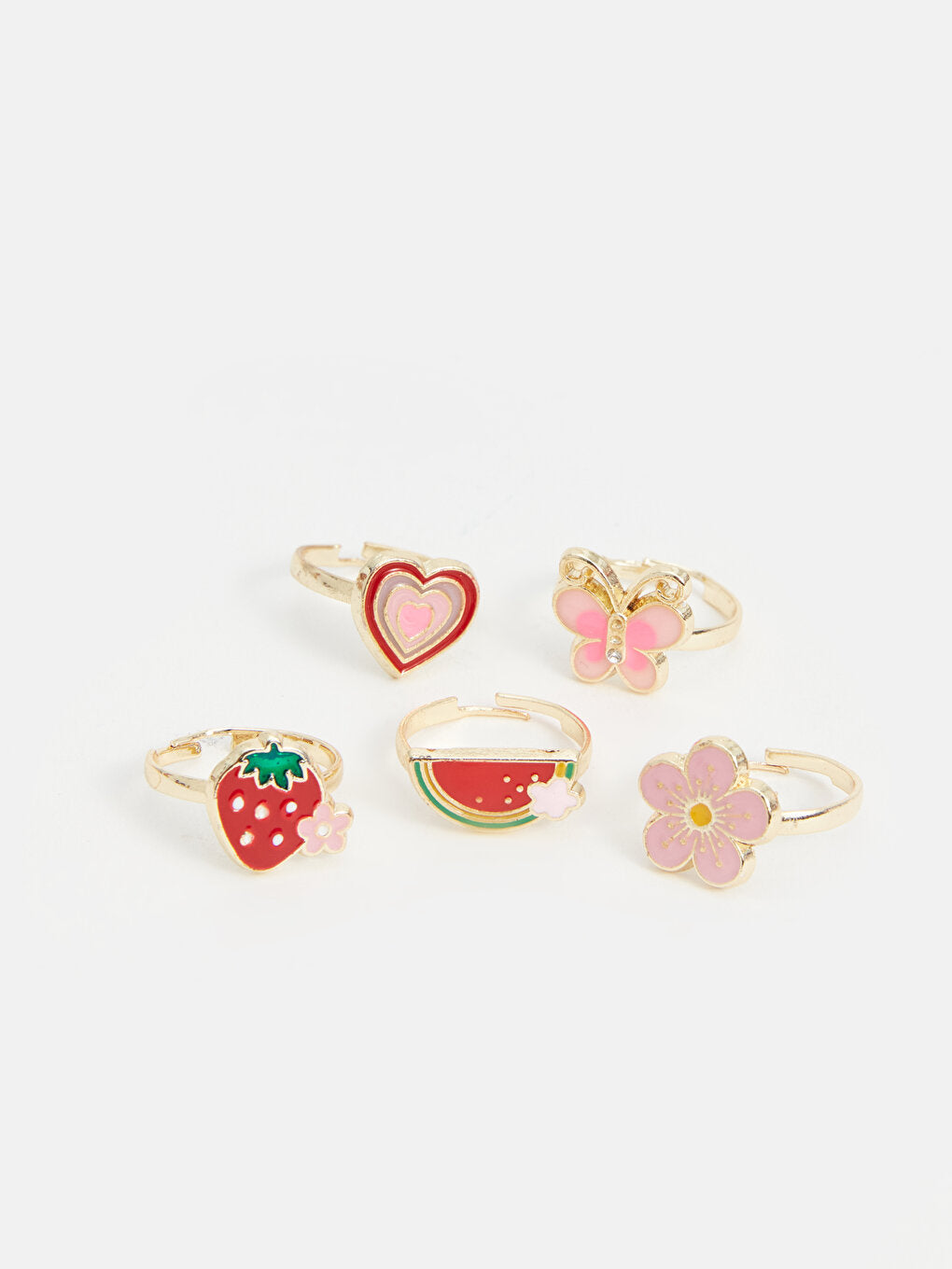 Girl's Patterned Ring Set of 5