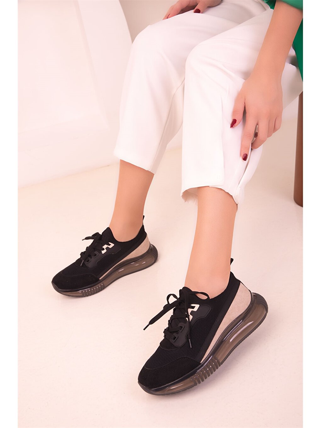 Suede Look Lace-up Women's Active Sneakers