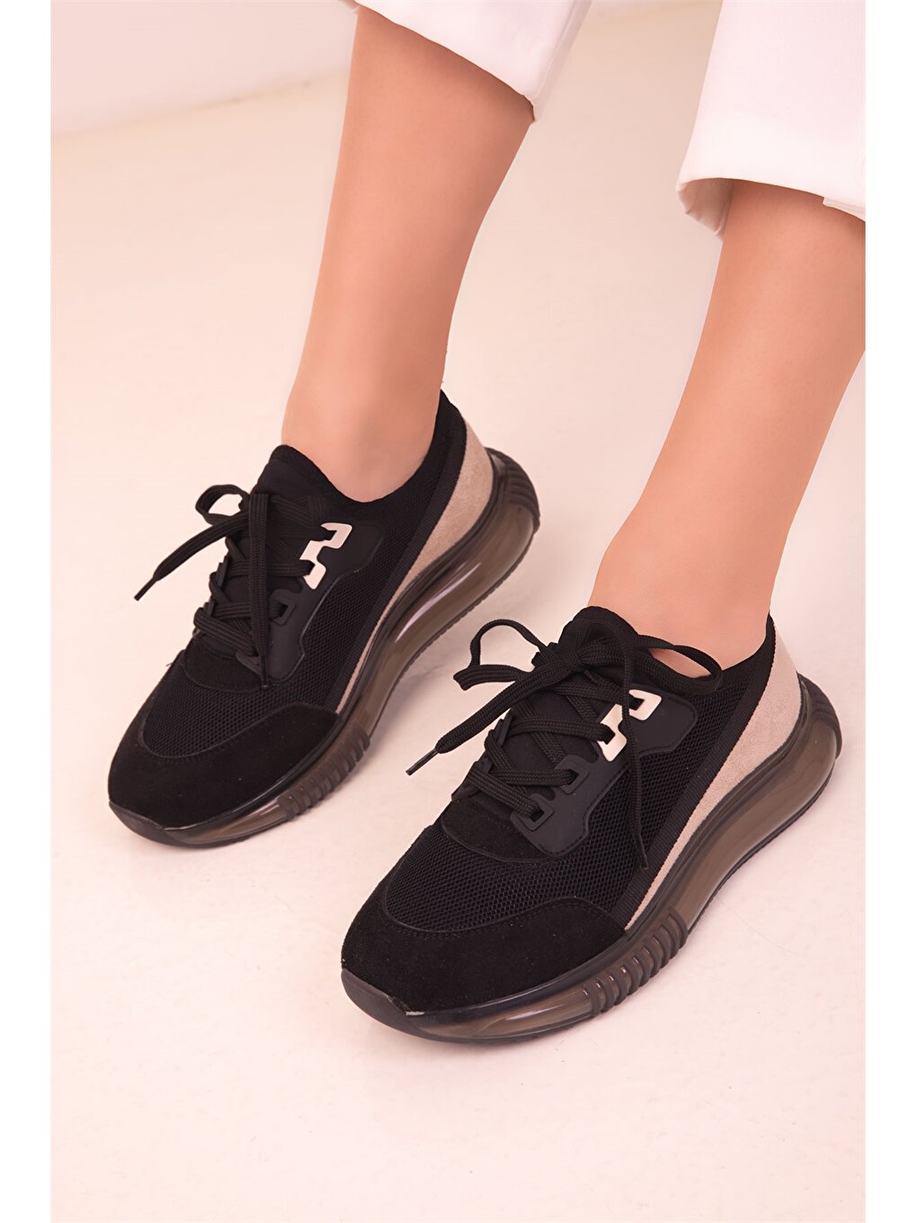 Suede Look Lace-up Women's Active Sneakers