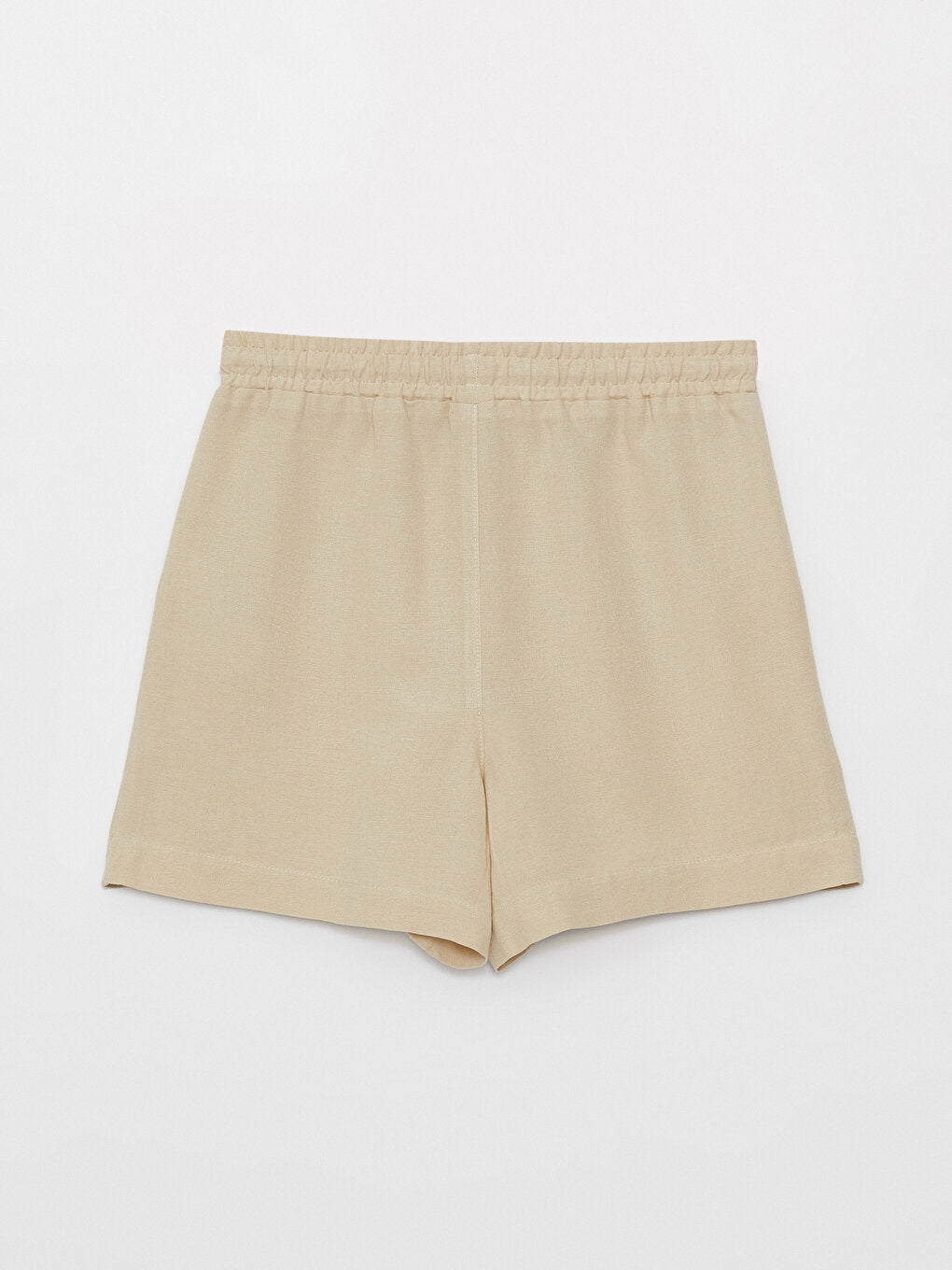 Standard Fit Plain Linen Blend Women's Shorts