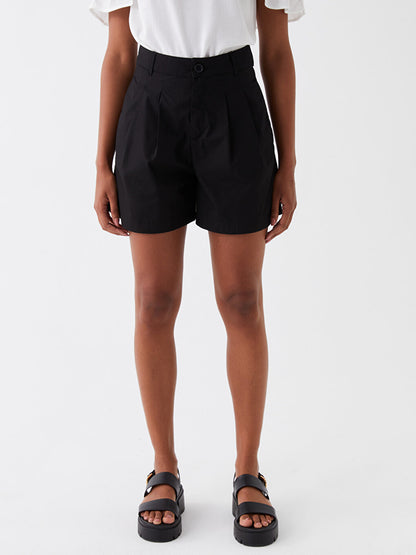 Plain Comfortable Poplin Women's Shorts