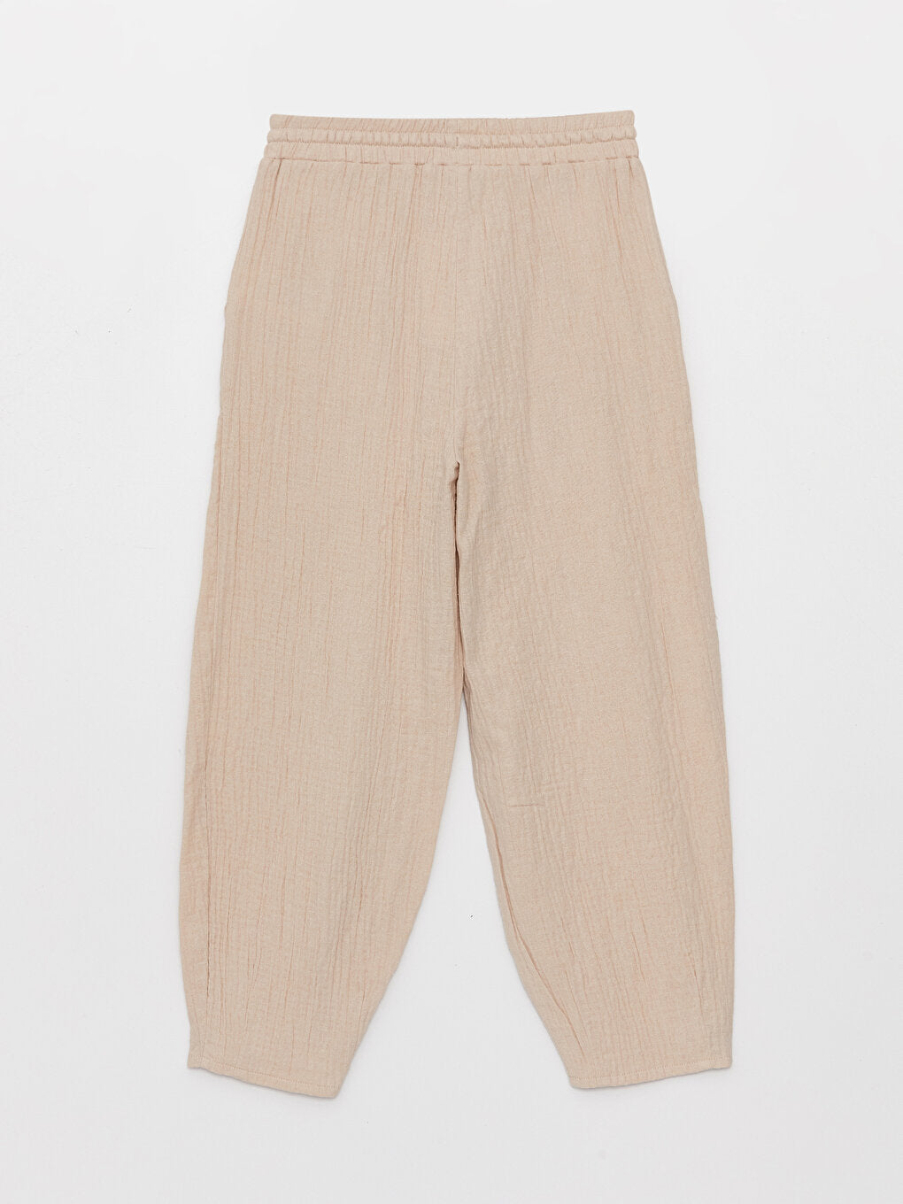 Carrot Cut Women's Trousers with Elastic Waist