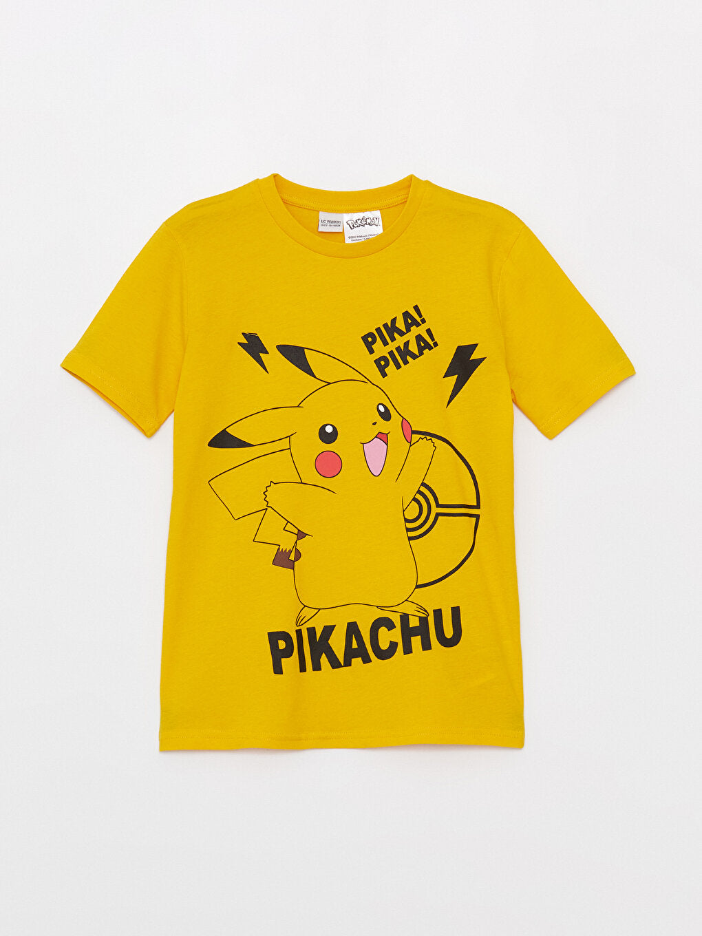 Crew Neck Pikachu Printed Short Sleeve Boys' T-Shirt