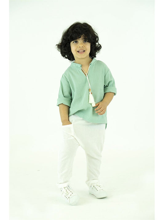 Tie Collar Baby Boy Shirt and Trousers