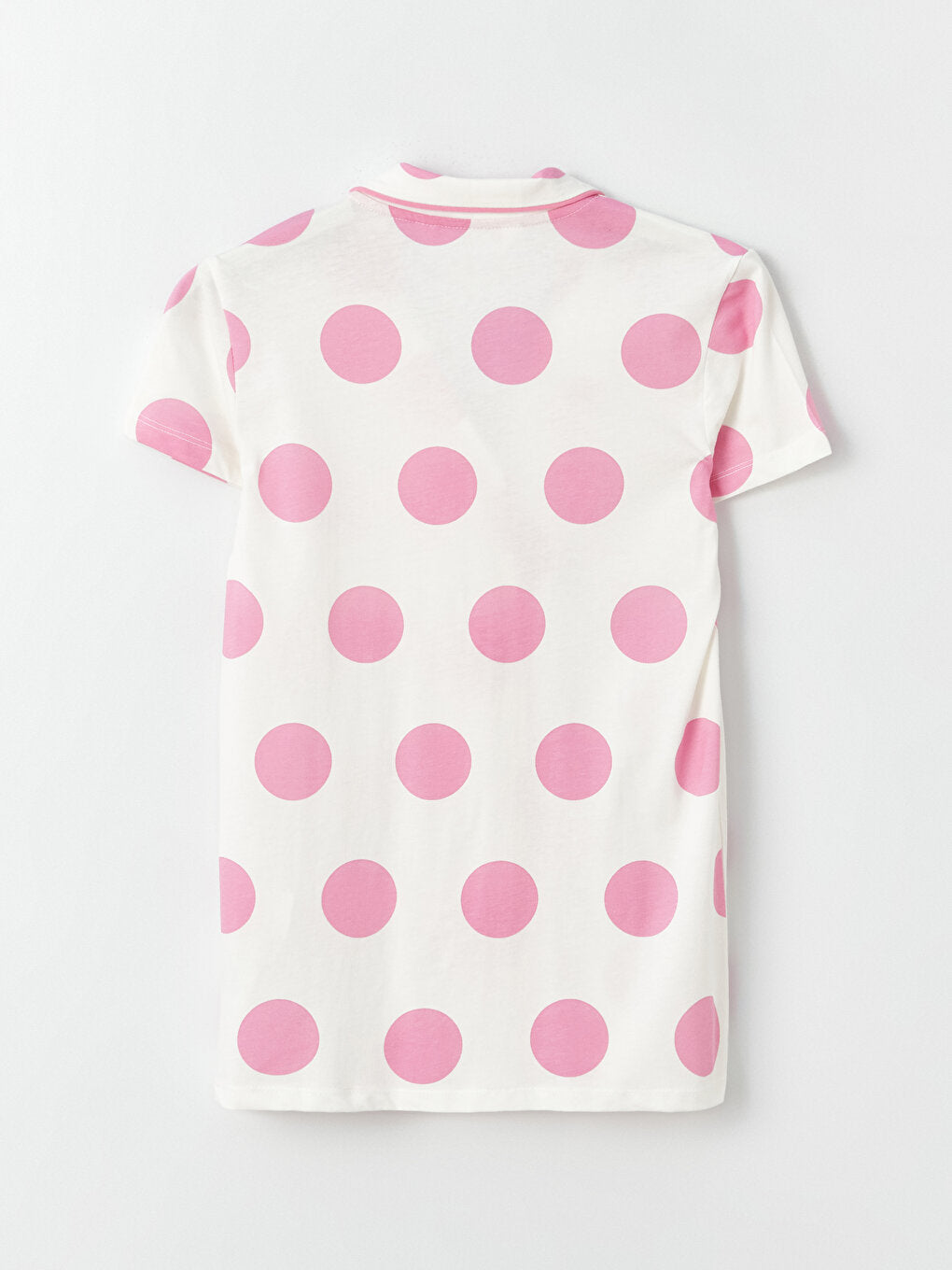 Shirt Collar Polka Dot Short Sleeve Women's Pajama Set