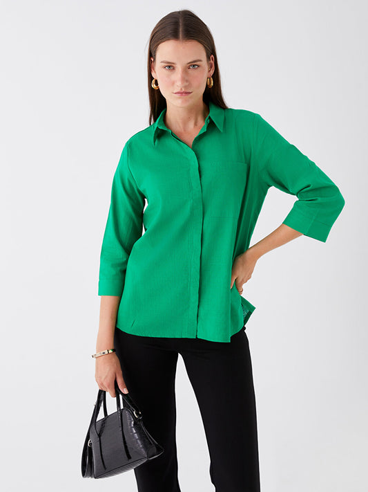 Plain Slim Fit Women's Shirt