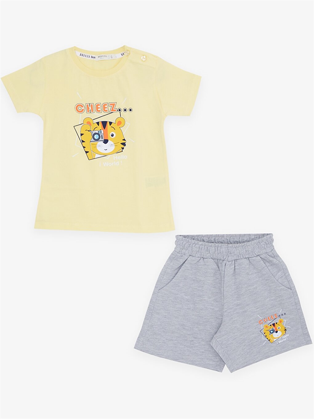 Crew Neck Short Sleeve Baby Boy T-Shirt and Shorts Set of 2