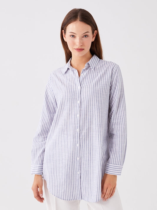 Striped Long Sleeve Women's Shirt Tunic