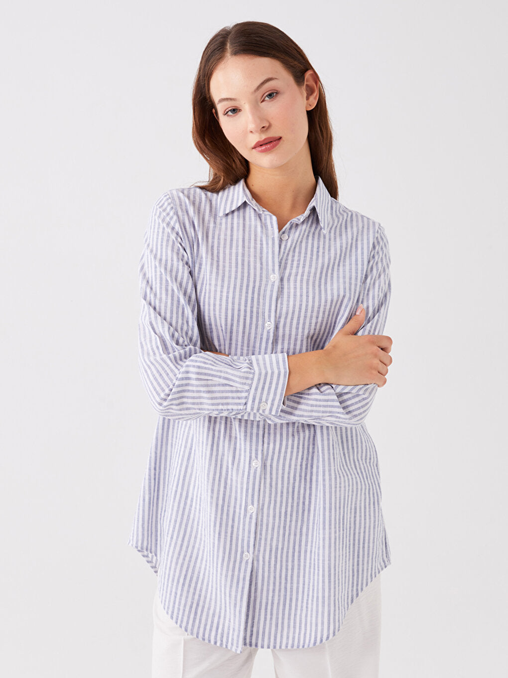 Striped Long Sleeve Women's Shirt Tunic