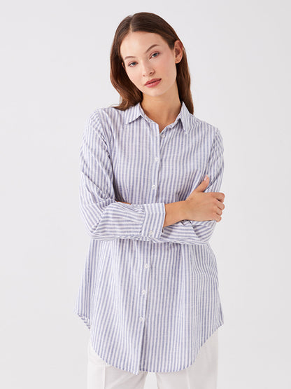 Striped Long Sleeve Women's Shirt Tunic