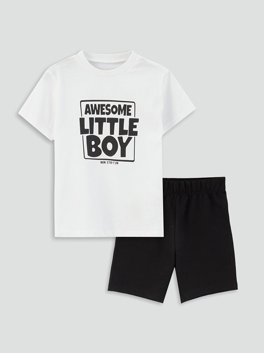 Bicycle Short Short Sleeve Printed Baby Boy T-Shirt and Shorts 2-Piece Set