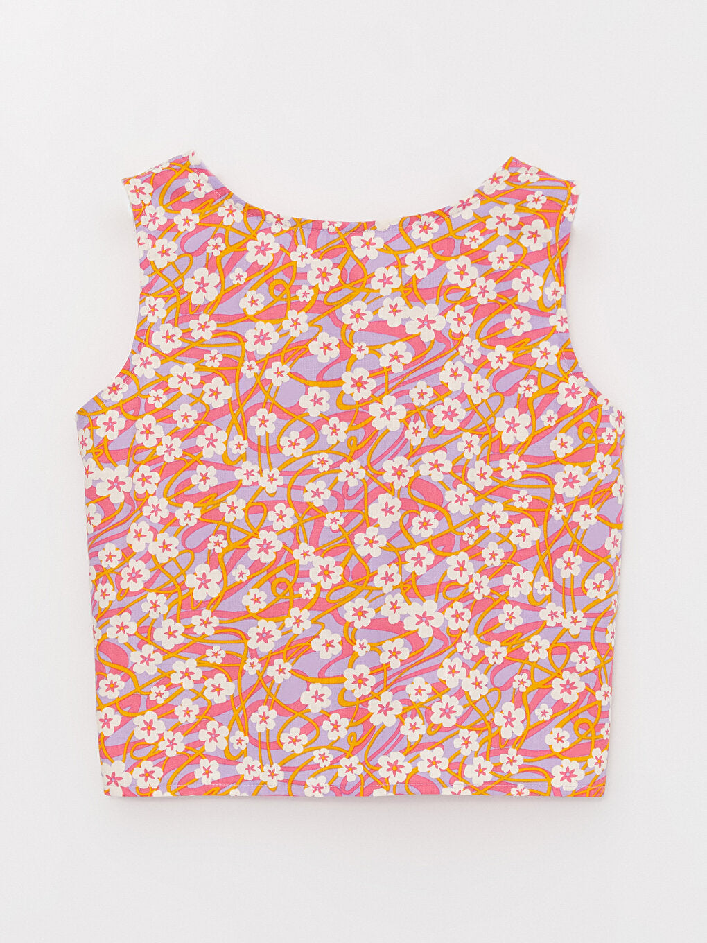 Patterned Girl's Crop Shirt