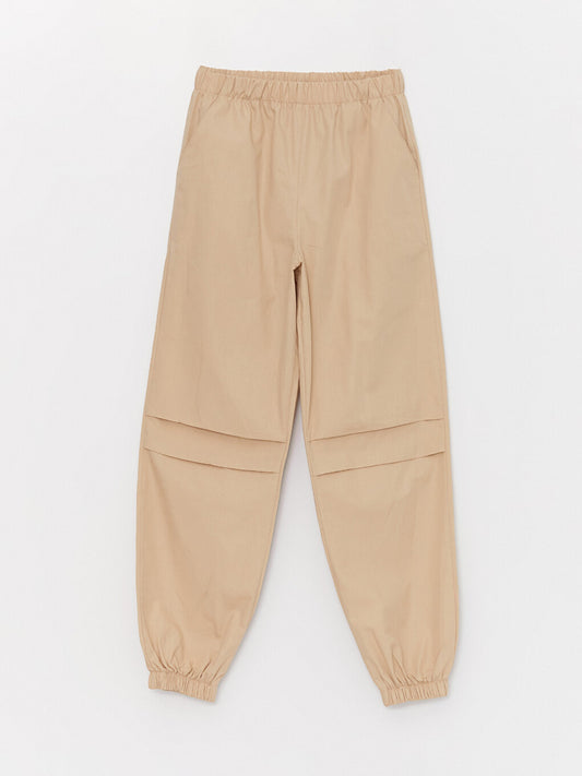 Basic Girl's Trousers with Elastic Waist