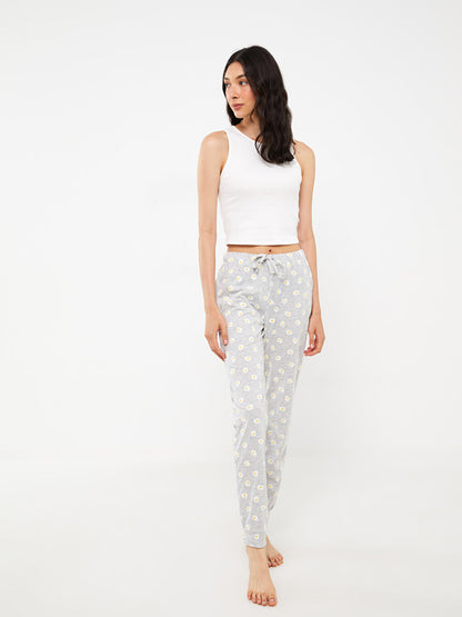 Floral Women's Pajama Bottom with Elastic Waist