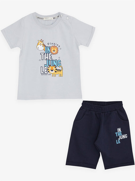 Printed Baby Boy T-Shirt and Shorts