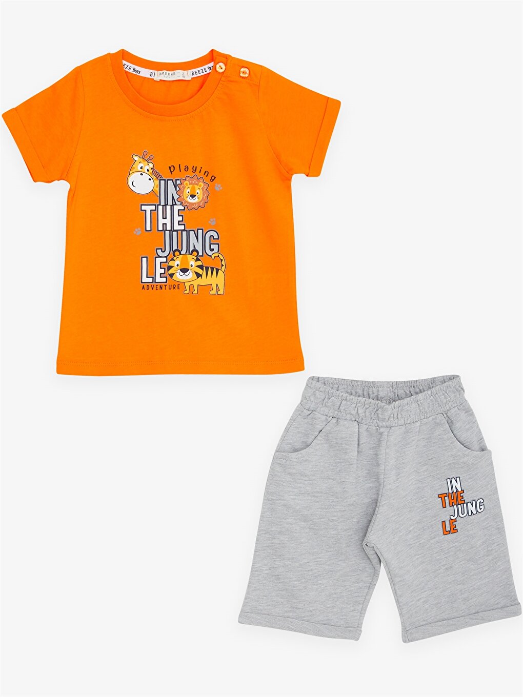 Printed Baby Boy T-Shirt and Shorts