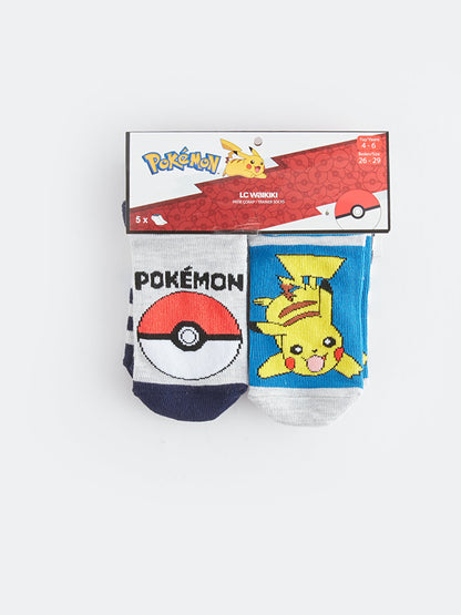 Pokemon Patterned Boys Booties Socks 5-pack