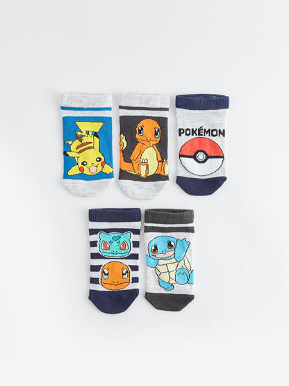 Pokemon Patterned Boys Booties Socks 5-pack