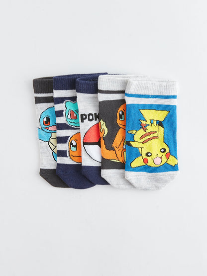 Pokemon Patterned Boys Booties Socks 5-pack