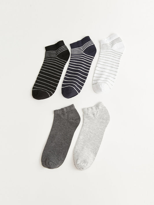 Striped Men's Bamboo Booties Socks 5-pack