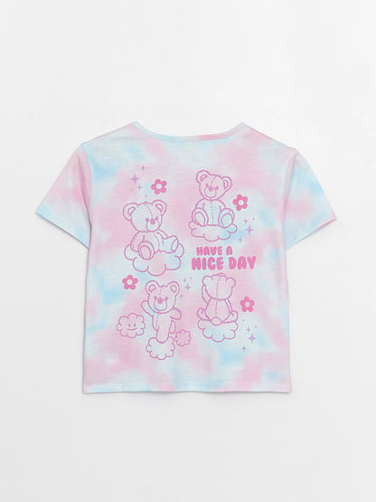 Crew Neck Printed Short Sleeve Girls' T-Shirt