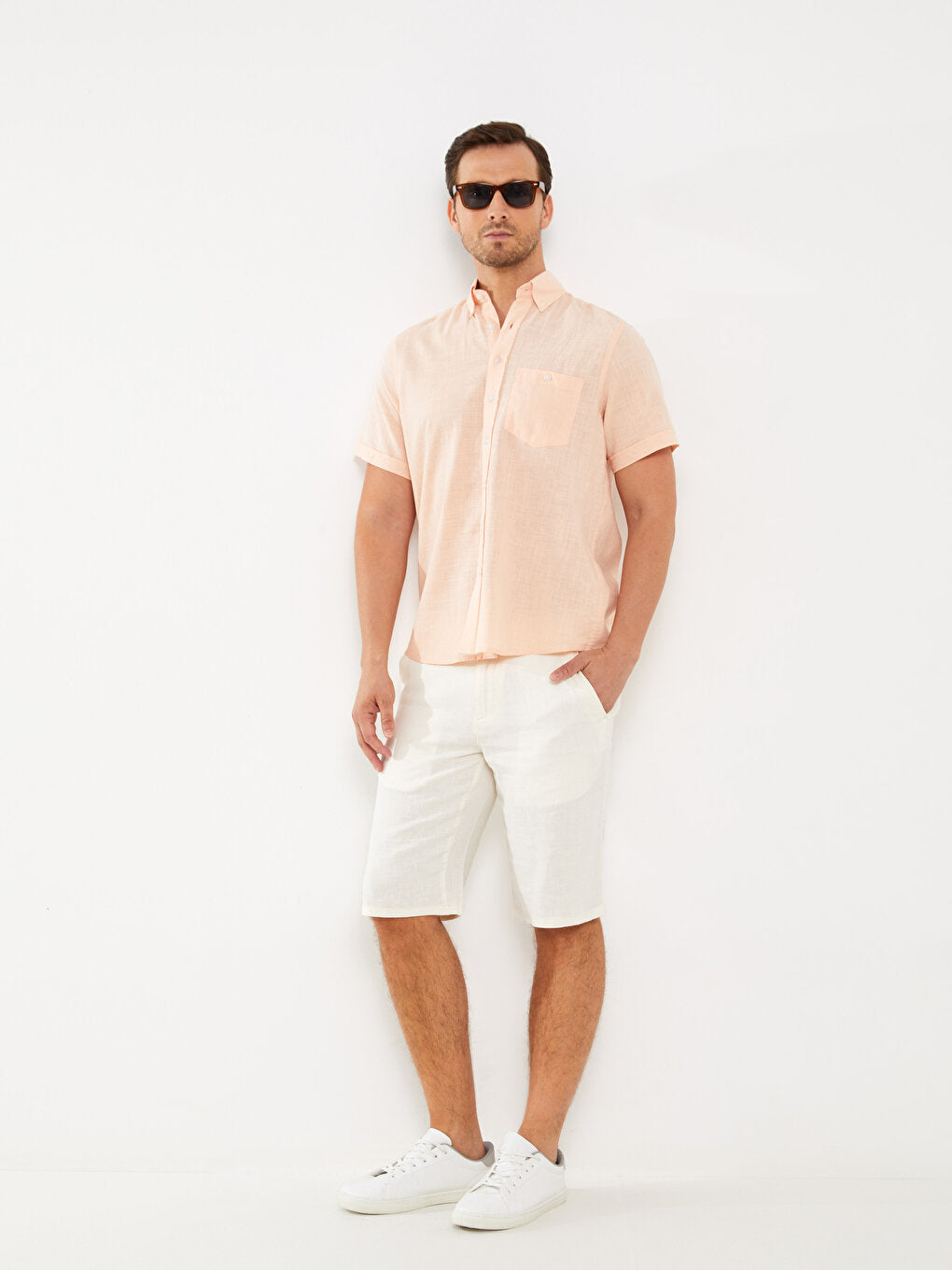 Standard Fit Linen Blend Men's Shorts