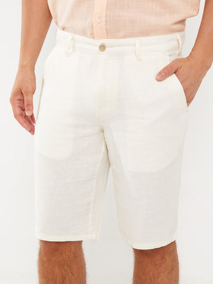 Standard Fit Linen Blend Men's Shorts