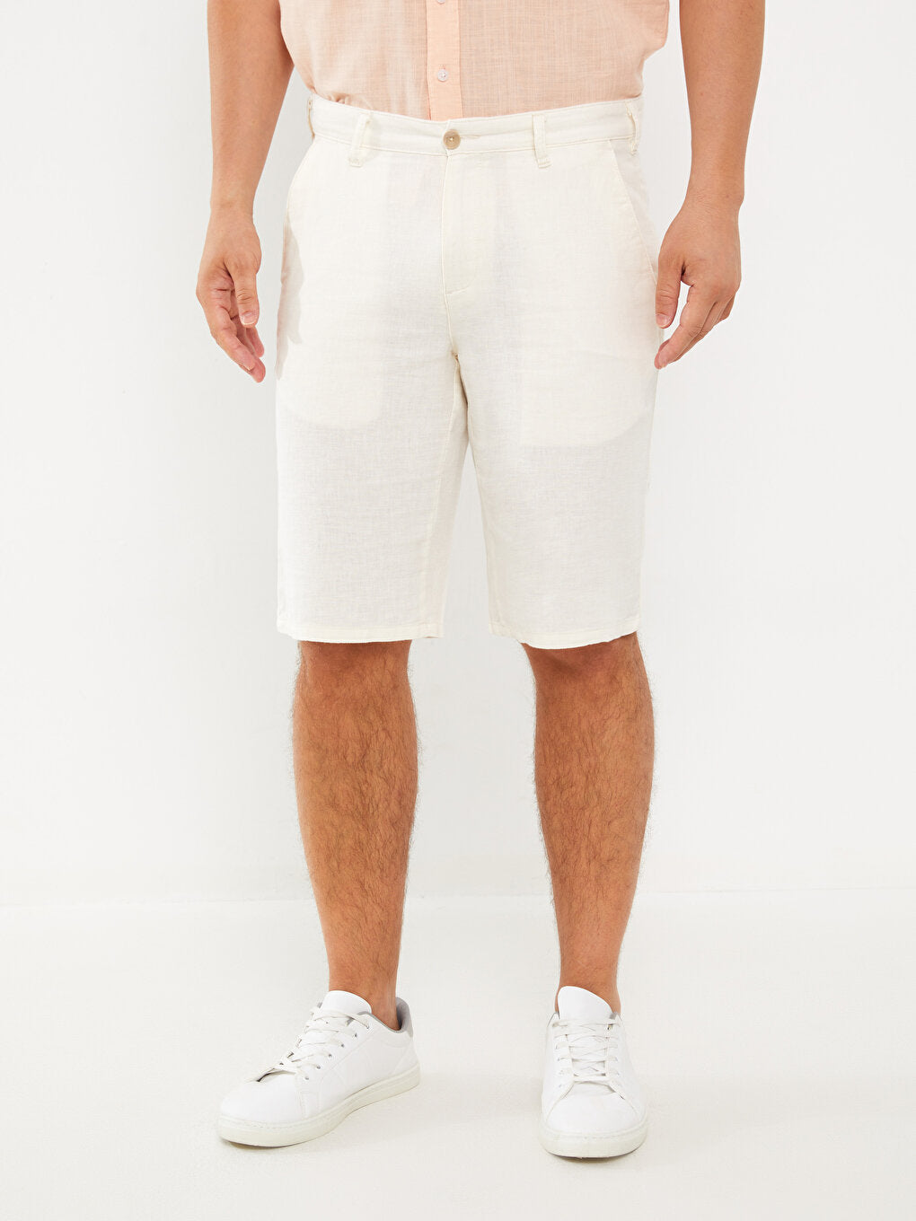 Standard Fit Linen Blend Men's Shorts