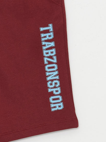 Trabzonspor Printed Boys' Shorts with Elastic Waist