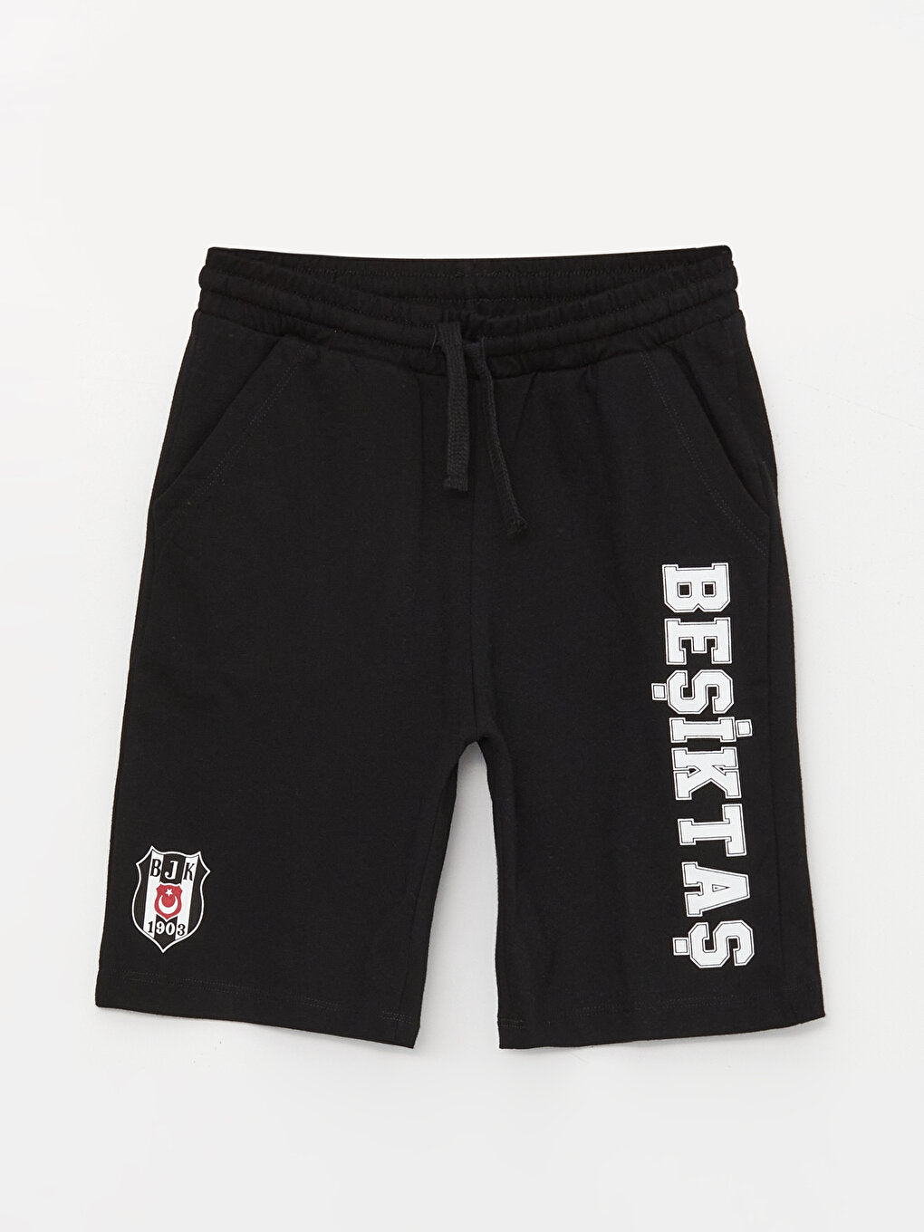 Besiktas Printed Boys' Shorts with Elastic Waist