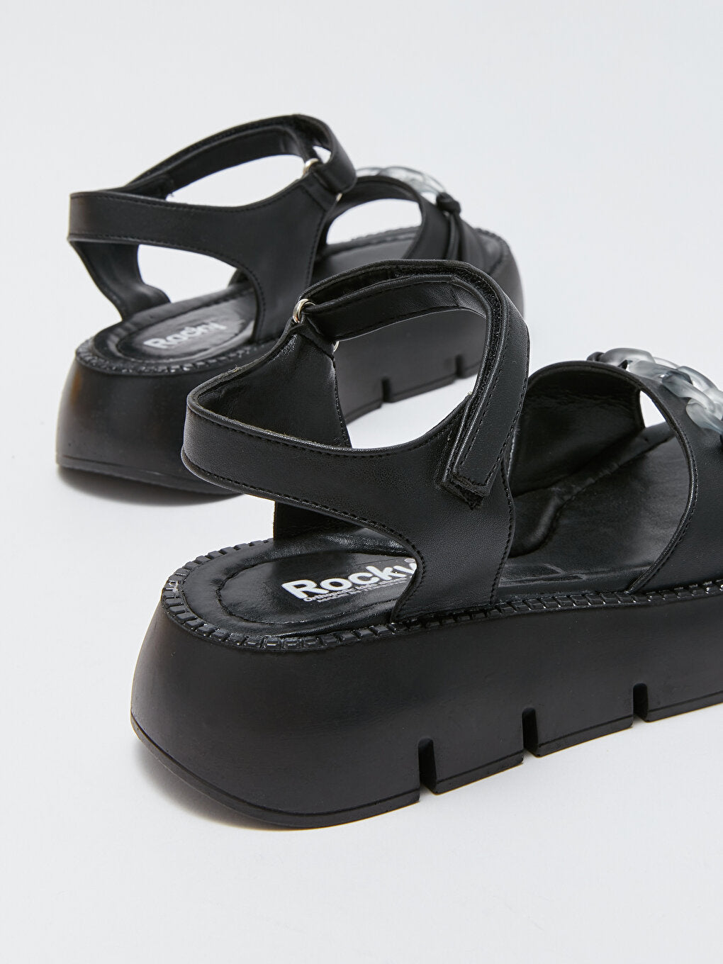 Leather Look Velcro Girls Sandals