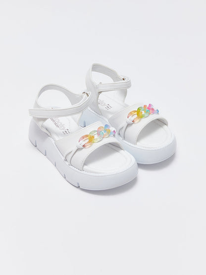 Leather Look Velcro Girls Sandals