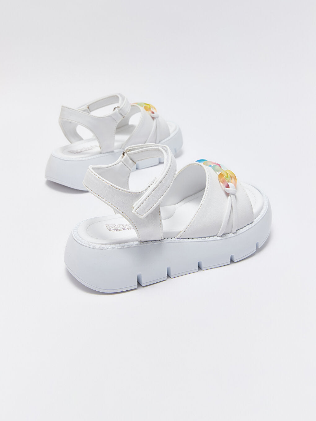 Leather Look Velcro Girls Sandals